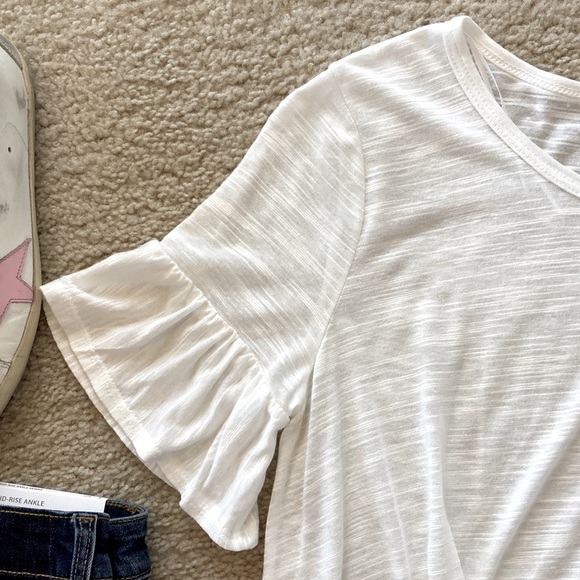 White Tie Front Short Sleeve Tee - Picture 4 of 7